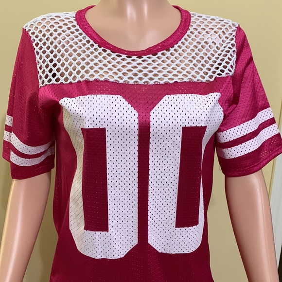 Bundle 2 for $15 DEALS👚Women's Oversized Mesh Football V-Neck Jersey. New. - Picture 3 of 5